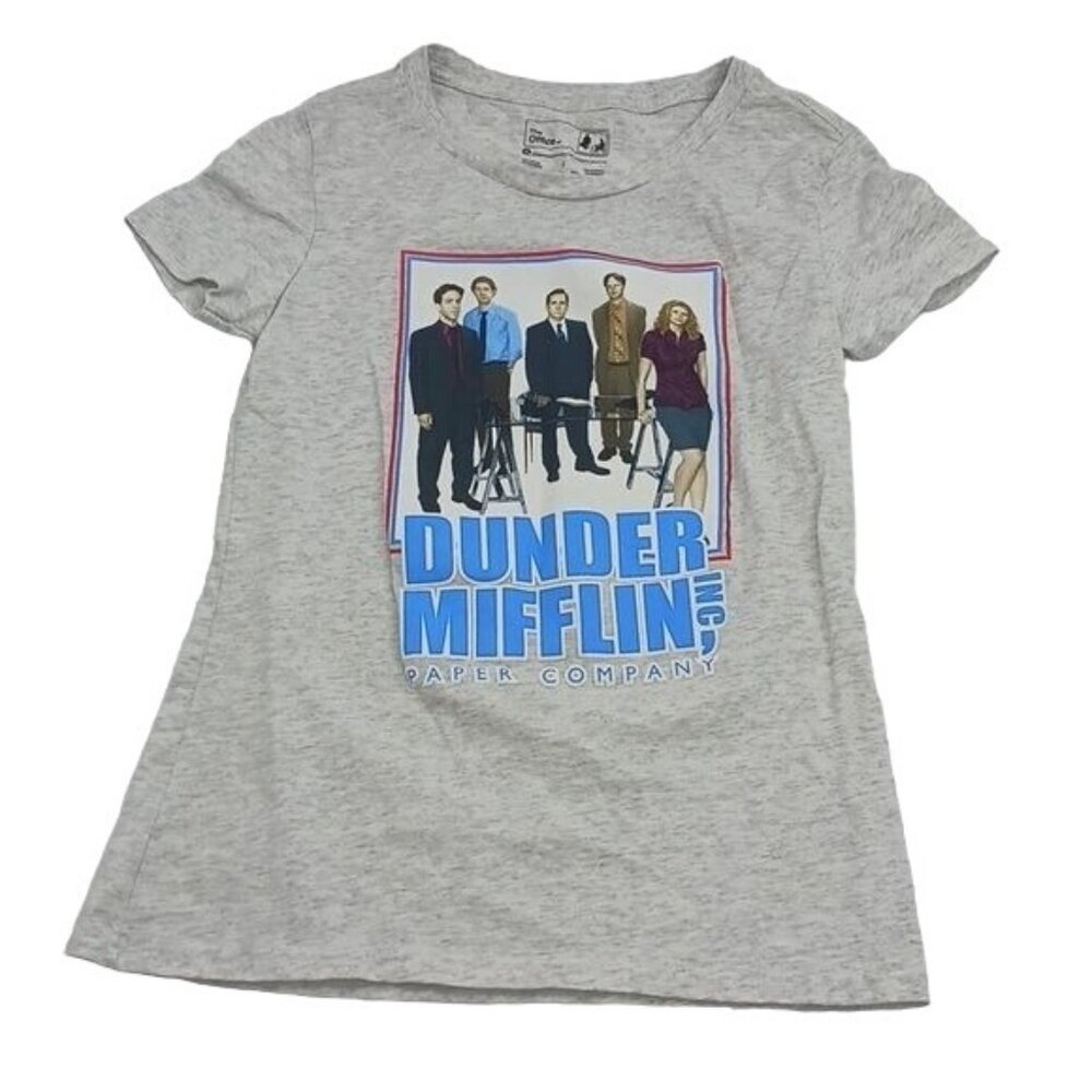 Universal The Office T Shirt Womens S Dunder Mifflin TV Show Graphic Tee Gray